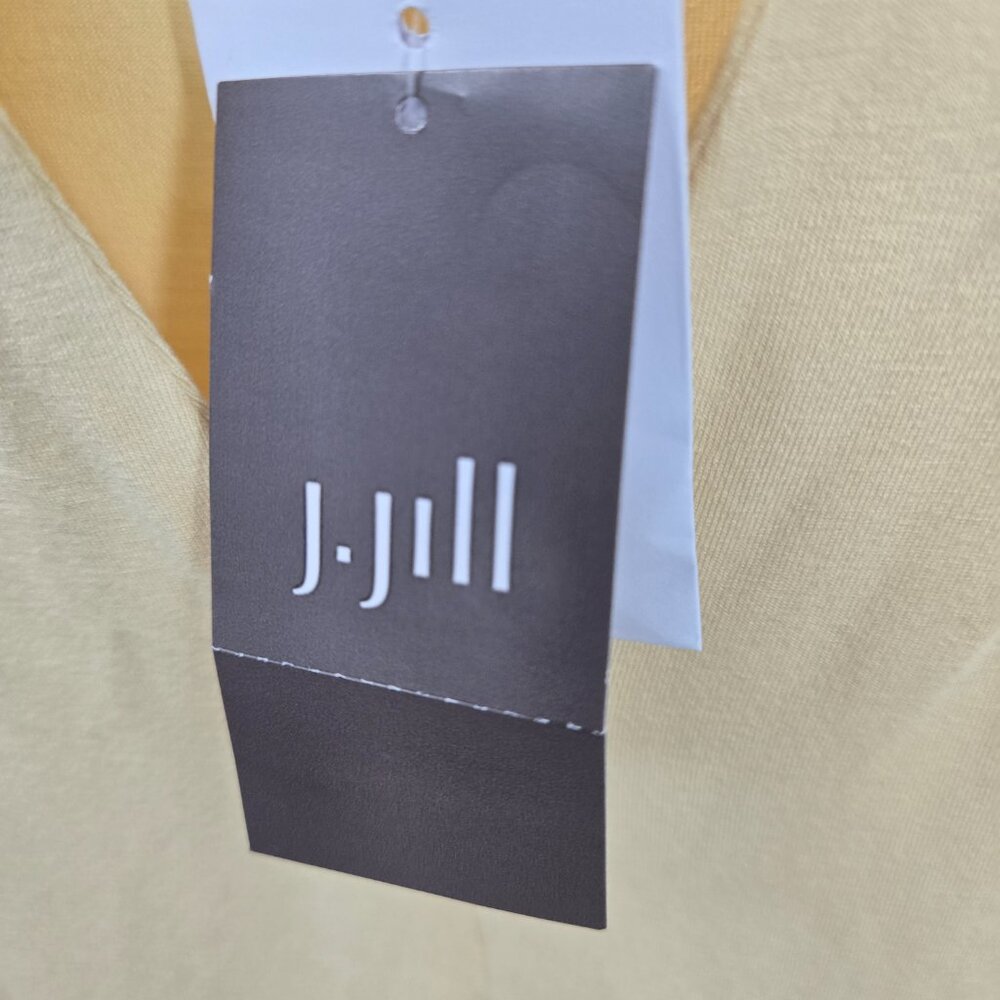 J. Jill Butter Yellow Lemonzest Rayon Big Pocket Collar V-Neck Midi Dress Small - Picture 12 of 16